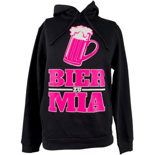 Mia Unisex Hoodie "Bier zu Mia" schwarz