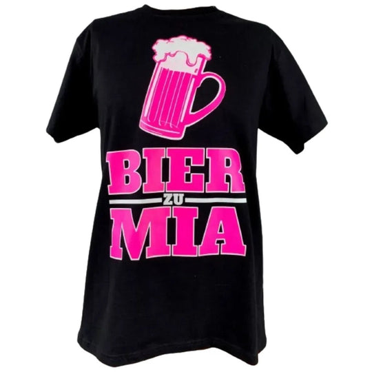 Mia T-Shirt "Bier zu Mia schwarz/pink